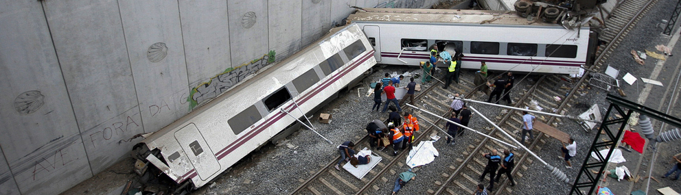 El tren descarrilat a Galícia.